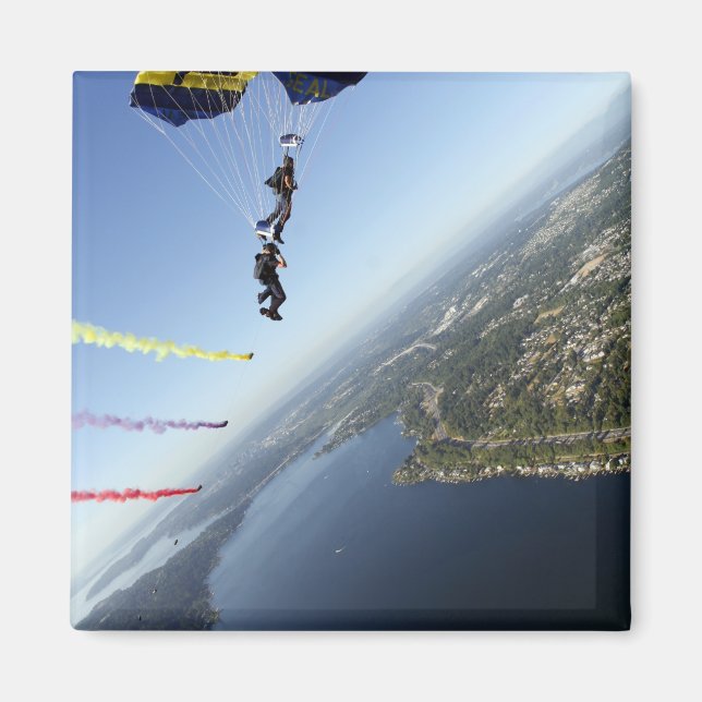 Medlemmar i USA:s maringrupp i Fallskärm Magnet (Framsidan)