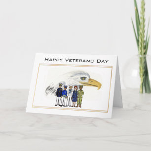 Medlemmar i Veterans Day Service och amerikanskt E Helgkort