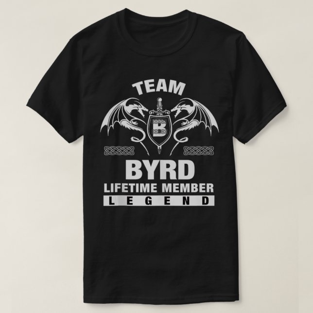 Medlemsgåvor för teamet BYRD-livstid T Shirt (Design framsida)