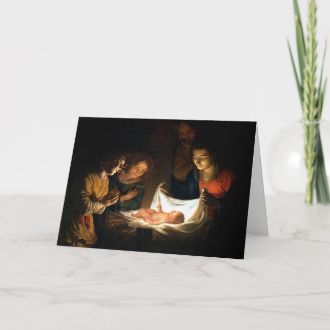 Medling av barnet Jesus - Honthorst Helgkort (Framsida)