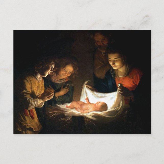 Medling av barnet Jesus - Honthorst Vykort (Framsida)