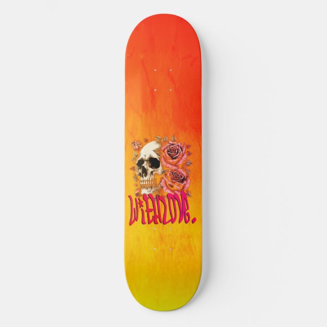 MedLove. Bakåt Mini Skateboard Bräda 18,5 Cm (Framsida)
