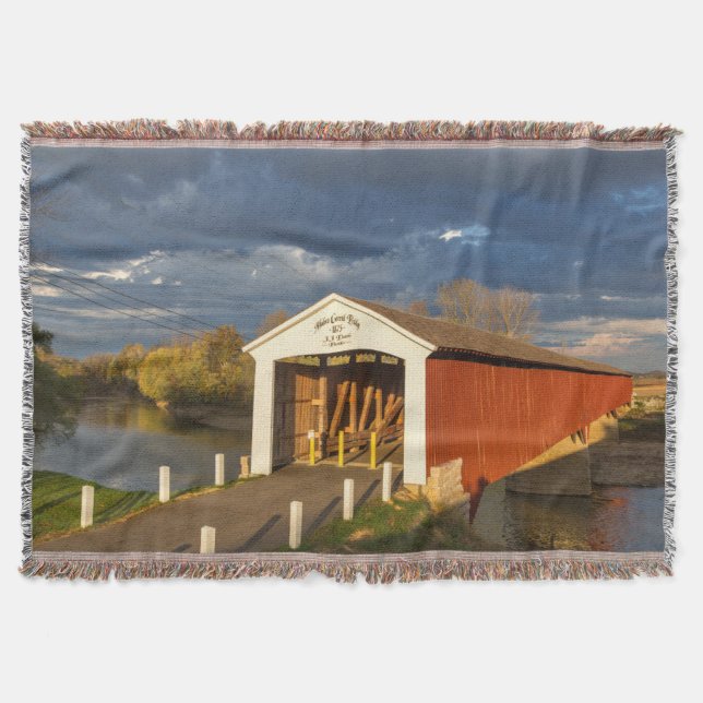 Medora Covered Bridge byggd 1875 Filt (Framsidan)