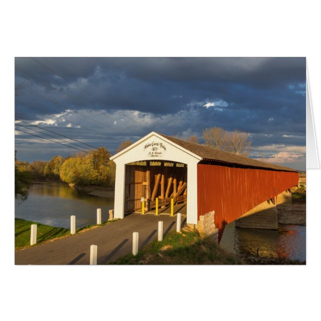 Medora Covered Bridge byggdes 1875 Hälsningskort (Framsidan Horizontal)