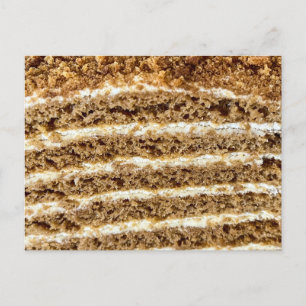 Medovik Honung Cake Abstrakt Helg Vykort