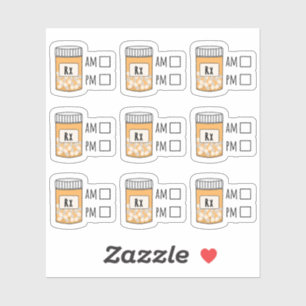 Meds Reminder Medical Prescription Pill Tracker Klistermärken