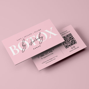 MedSpa Estetisk Botox Injektör Rosa Pastell Visitkort