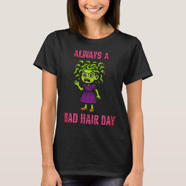 Medusa Bad Hair Day T Shirt (Framsida)