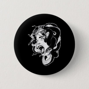 Medusa Blackwork Tattoo Flash Knapp