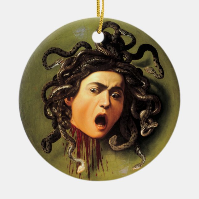 Medusa Caravaggio Julgransprydnad Keramik (Framsidan)