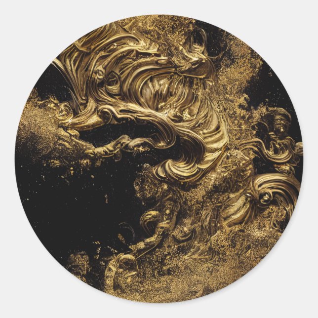 Medusa Classic Round Sticker Runt Klistermärke (Framsida)