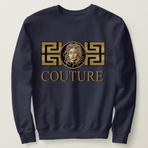 Medusa Couture Guld T-Shirt Lång Ärmad Tröja