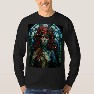 Medusa - det fastkedjade glasfönstret Tiffany Stil T Shirt