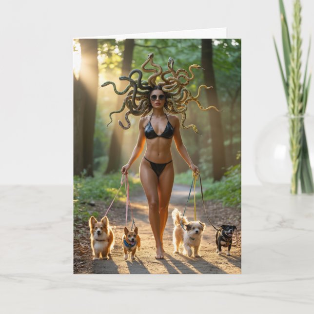 Medusa Går Ut Med Hunden Kort (Framsida)