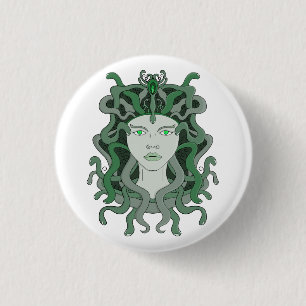 Medusa Gorgo Orm Gorgon Monster Grekisk Mytologi Knapp