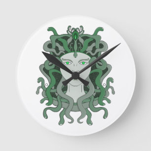 Medusa Gorgo Snake Gorgon Monster Grekisk mytologi Rund Klocka