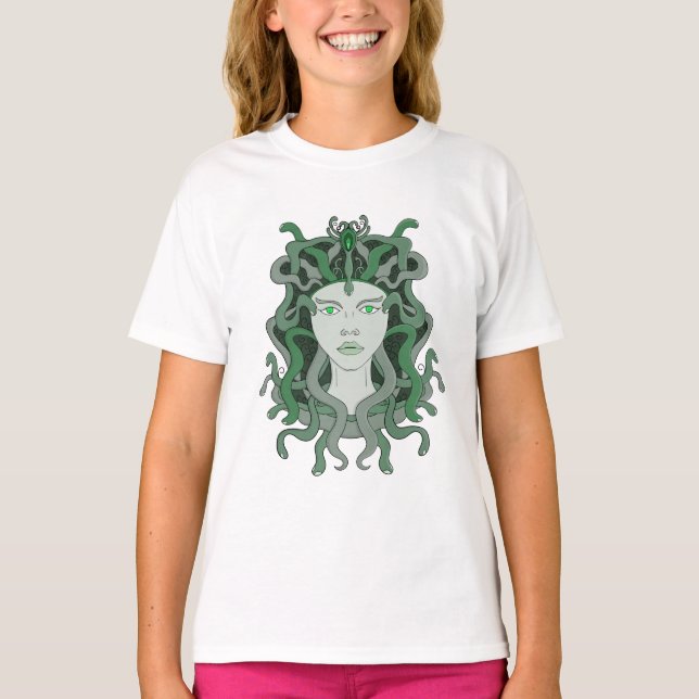 Medusa Gorgo Snake Gorgon Monster Grekisk mytologi T Shirt (Framsida)