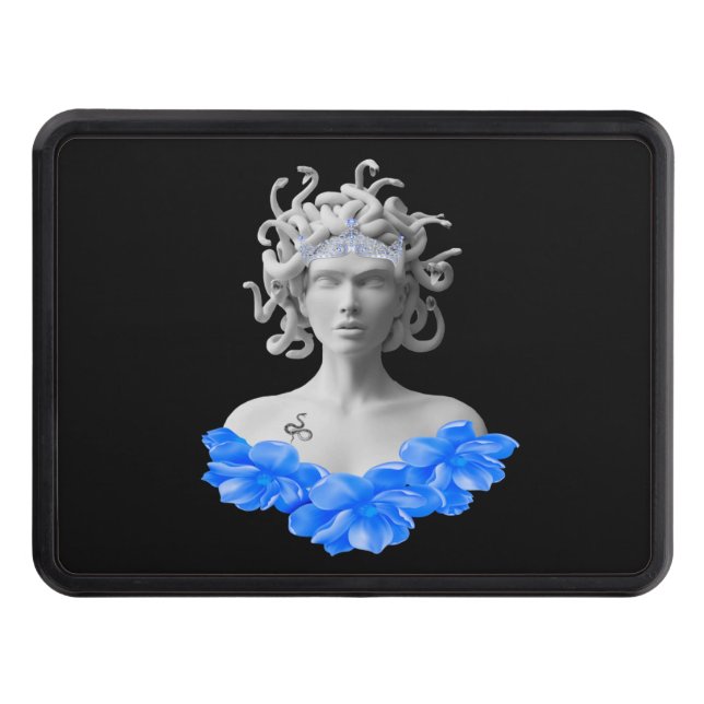 Medusa Gorgon Grekiska Mythology Blue Blommigt Dragkroksskydd (Framsidan)