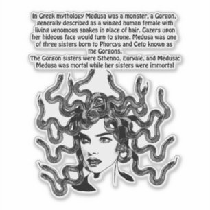 Medusa Gorgon grekiska Mythology Fantasy art Klistermärken