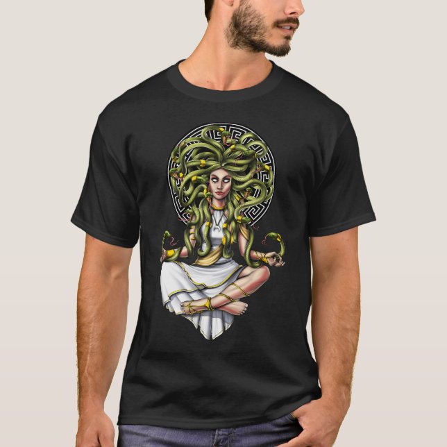 Medusa Gorgon Meditation T Shirt (Framsida)