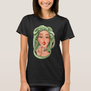 Medusa Gorgon Woman med Lollipop Snakes Reptiles T Shirt
