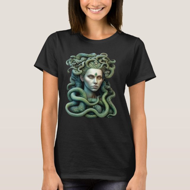 Medusa grekiska mythologigudinna med Snake Hair T Shirt (Framsida)