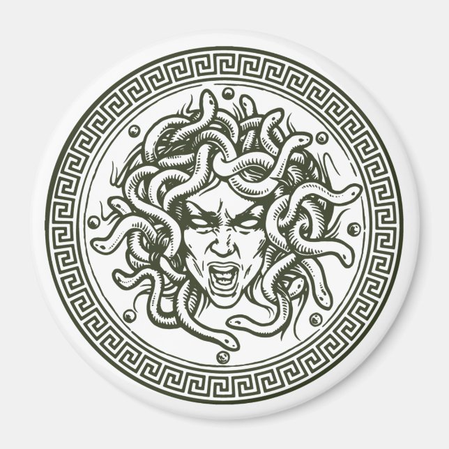 Medusa Grekiska Mythology Creature Magnet (Framsidan)