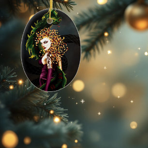 Medusa Grekiska Mythology Snake Gorgon Julgransprydnad Keramik