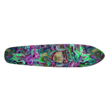 Medusa grönt och lila girly skate board