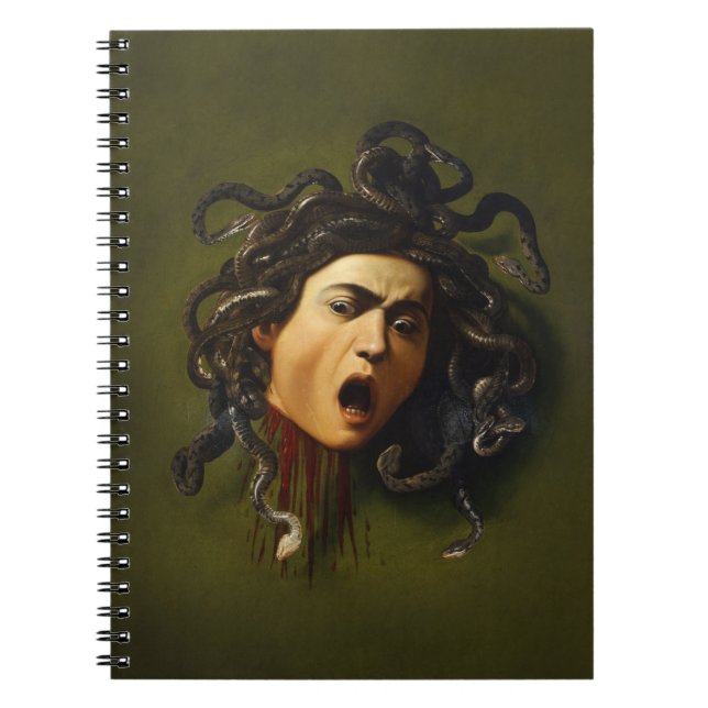 Medusa head Caravaggio målarkonst mythology canv Anteckningsbok (Framsidan)