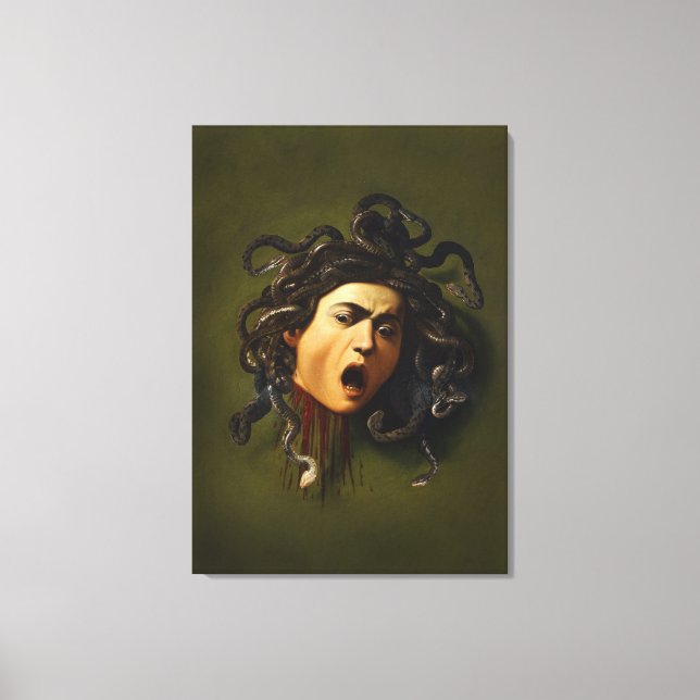 Medusa head Caravaggio målarkonst mythology canv Canvastryck (Framsida)