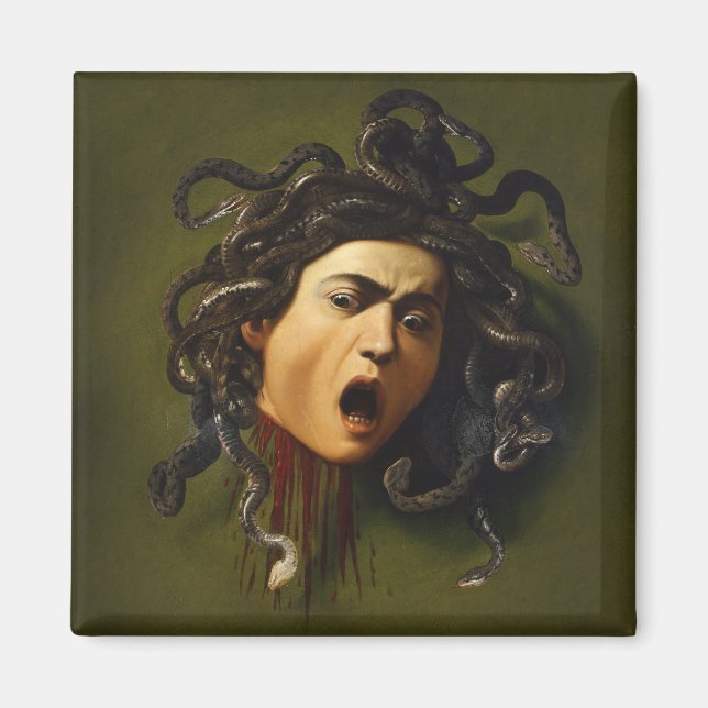 Medusa head Caravaggio målarkonst mythology canv Magnet (Framsidan)