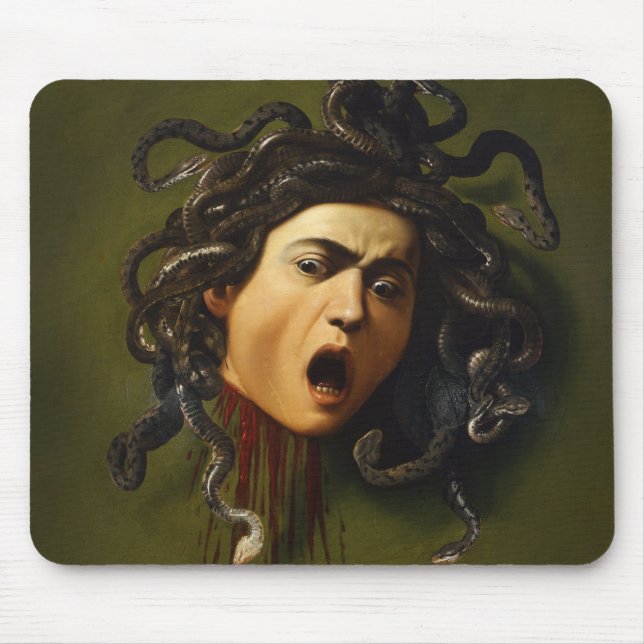 Medusa head Caravaggio målarkonst mythology canv Musmatta (Framsidan)