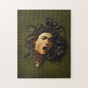 Medusa head Caravaggio målarkonst mythology canv Pussel