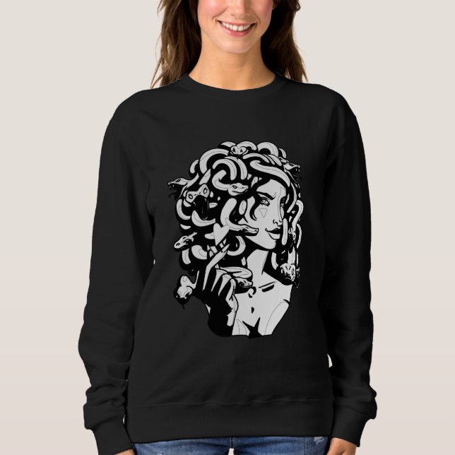 Medusa Head Snake Hair Greek Mythology Ancient Lov T Shirt (Framsida)
