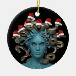 Medusa julgransprydnad keramik