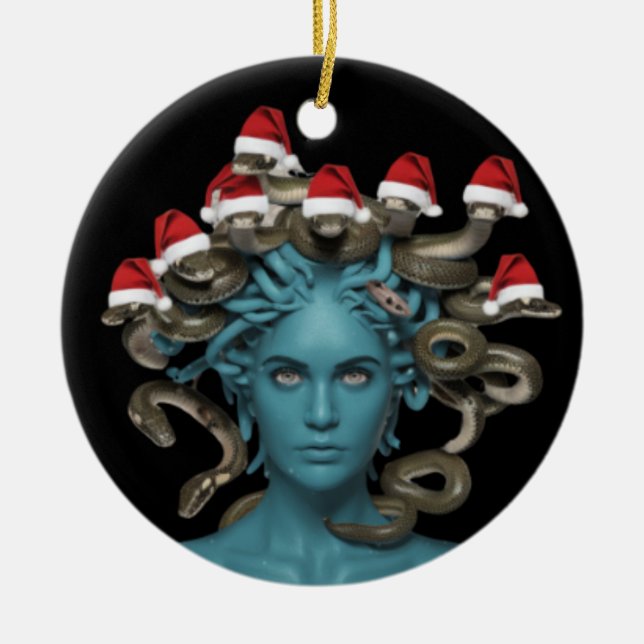 Medusa julgransprydnad keramik (Framsidan)