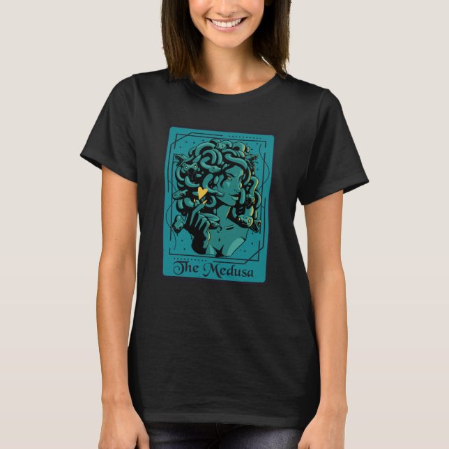 Medusa Love Snake head Tarot Card Snakes Ancient G T Shirt (Framsida)