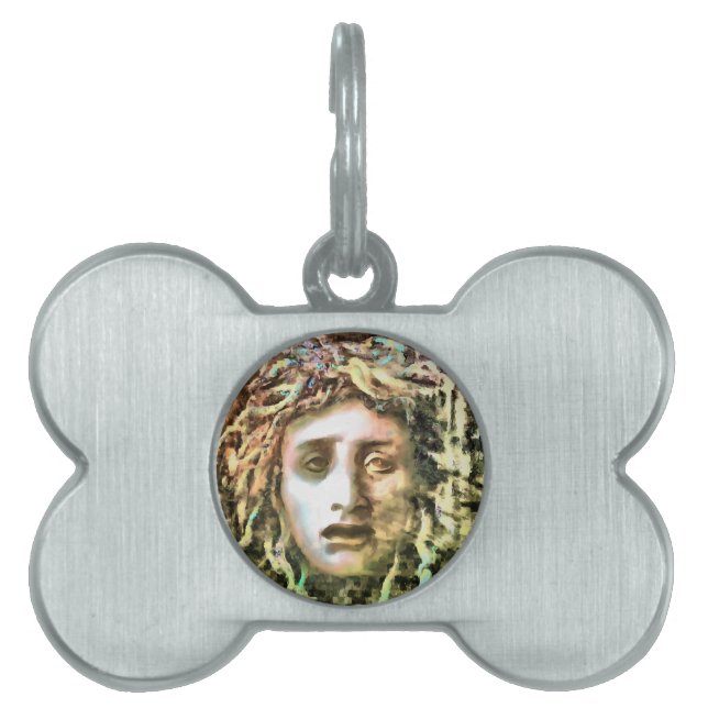 Medusa Porträtt i Gorgon ID-bricka Husdjur (Framsidan)