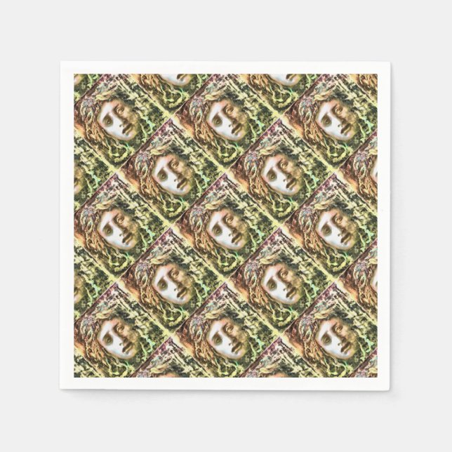 Medusa Porträtt i Gorgon Pappersservett (Framsidan)