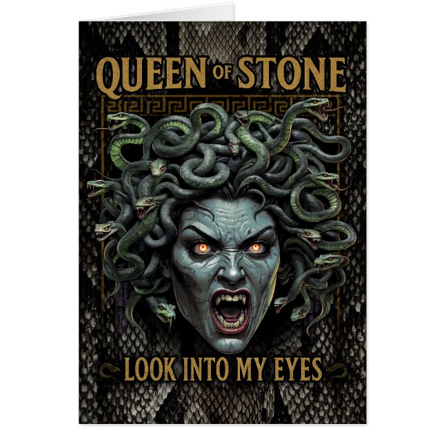 Medusa Queen of Stone Greeting Card - Anpassade Hälsningskort (Framsidan)