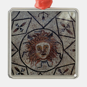 Medusa romersk mosaik från huset av Orpheus Julgransprydnad Metall
