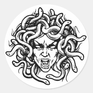 Medusa Runt Klistermärke