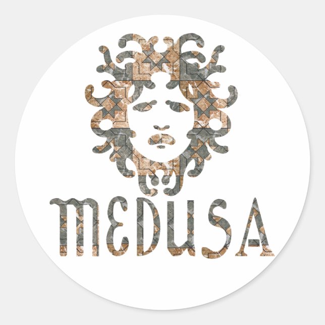 Medusa Runt Klistermärke (Framsida)