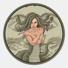 Medusa Runt Klistermärke