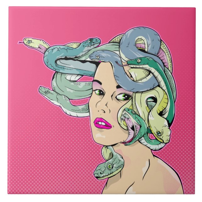 Medusa Snake Hair Kakelplatta (Framsidan)