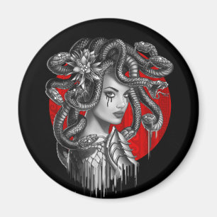 MEDUSA - Snake Head Girl från Grekisk myt Tattoo Magnet