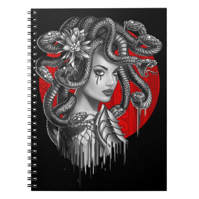 MEDUSA - Snake Head Girl från Grekiska Myth Tattoo Anteckningsbok (Framsidan)