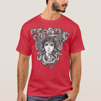 Medusa Snake Woman med ormar för Hair T Shirt
