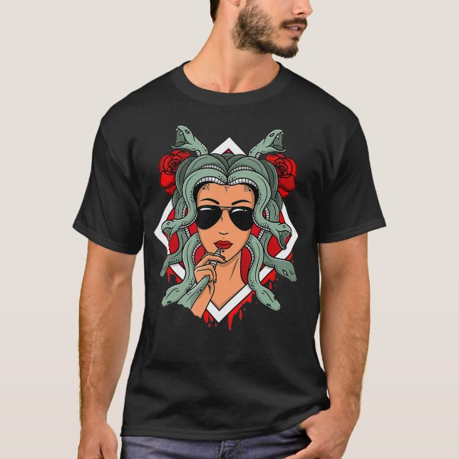 Medusa Snakes grekiska mythology Sunglasses Ro T Shirt (Framsida)